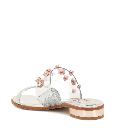 Shop Sophia Webster Dina Gem Embellished Sandals In Silver