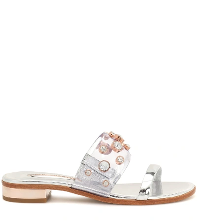 Shop Sophia Webster Dina Gem Embellished Sandals In Silver