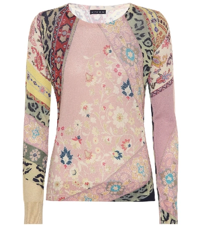 Shop Etro Printed Silk And Cashmere Sweater In Multicoloured