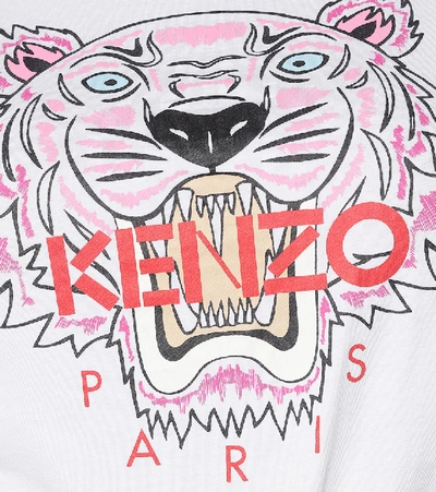 Shop Kenzo Tiger Logo Cotton T-shirt In White