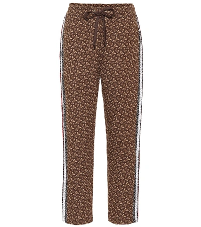 Shop Burberry Monogram Cotton Trackpants In Brown