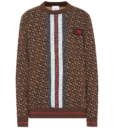 Shop Burberry Monogram Cotton Sweatshirt In Brown