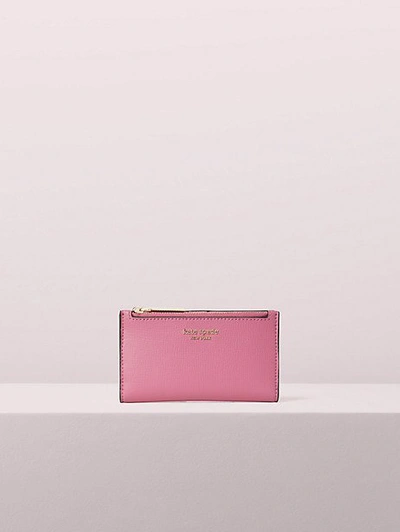 Shop Kate Spade Sylvia Small Slim Bifold Wallet In Blustery Pink