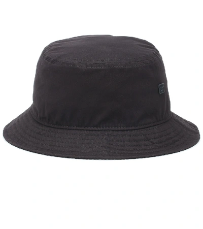 Shop Acne Studios Buk Face Cotton-twill Hat In Black