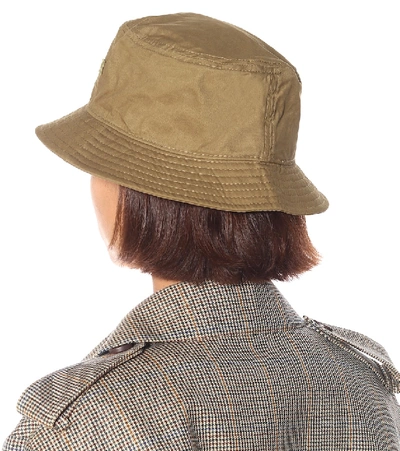 Shop Acne Studios Buk Face Cotton-twill Hat In Green