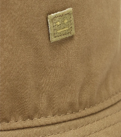 Shop Acne Studios Buk Face Cotton-twill Hat In Green