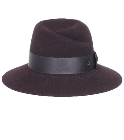 Shop Maison Michel Virginie Felt Fedora In Purple