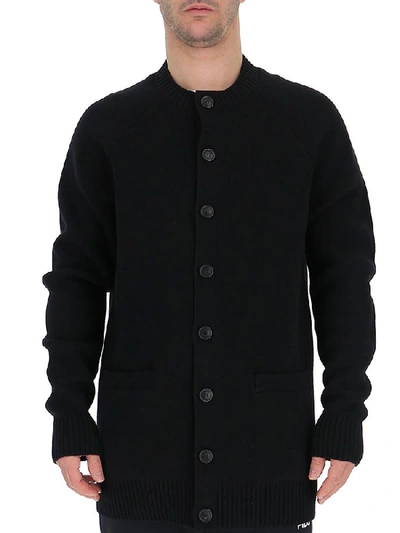 Shop Burberry Buttoned Crewneck Cardigan In Black