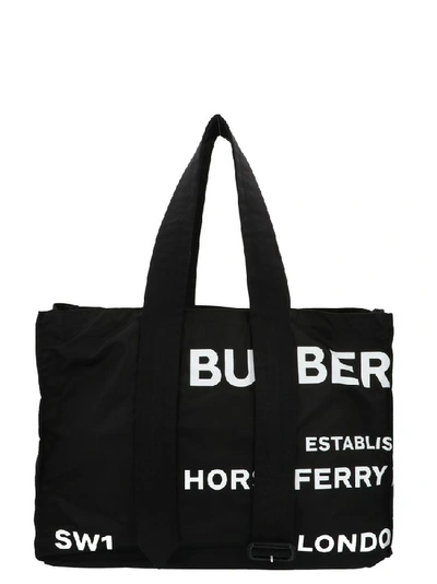 Shop Burberry Horseferry Logo Tote Bag In Black