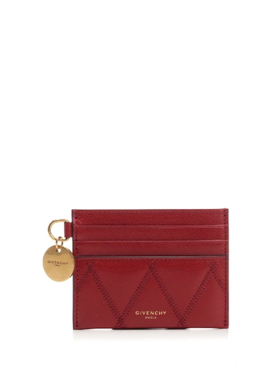 Shop Givenchy Quilted Charm Cardholder In Red