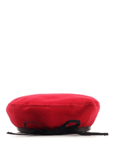 Shop Gucci Gg Logo Beret In Red