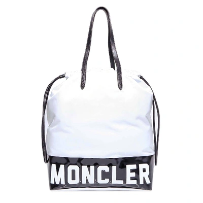 Shop Moncler Contrasting Panelled Logo Tote Bag In Multi