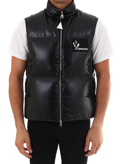 Shop Moncler Logo Padded Vest In Black