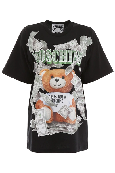 Shop Moschino Teddy Dollar Print T In Black