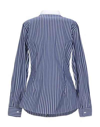 Shop Aglini Striped Shirt In Dark Blue