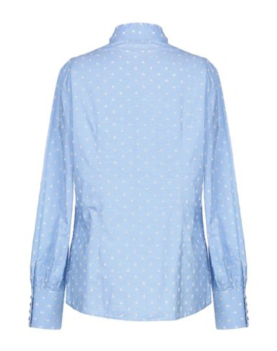 Shop Aglini Patterned Shirts & Blouses In Sky Blue
