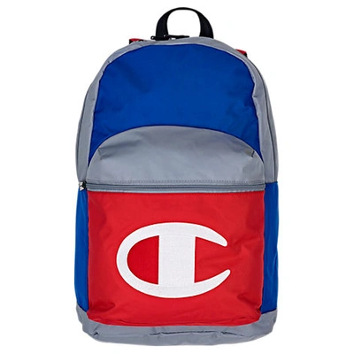Shop Champion Colorblock Essential Backpack In Blue 100% Polyester