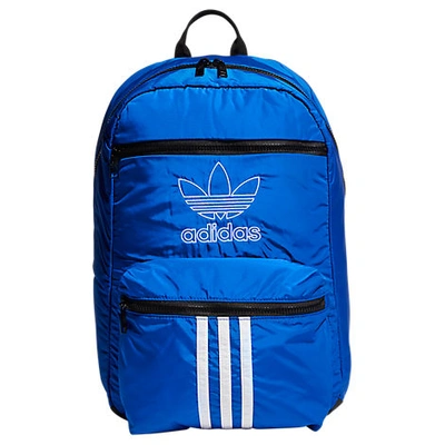 Shop Adidas Originals National 3-stripes Backpack In Blue Polyester