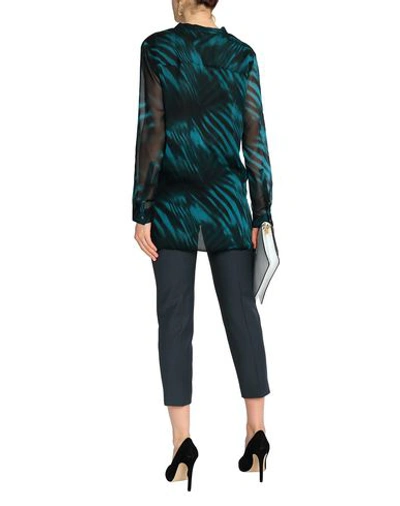 Shop Halston Heritage Patterned Shirts & Blouses In Deep Jade