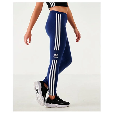 Shop Adidas Originals Adidas Women's Originals Trefoil Leggings In Blue Size X-small Cotton