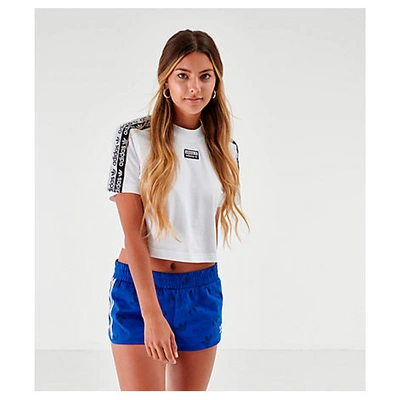 Adidas Originals Adidas Women's Originals Tape Crop T-shirt In White |  ModeSens