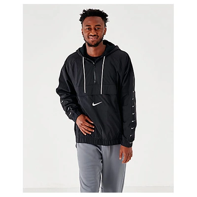 Shop Nike Men's Sportswear Swoosh Woven Jacket In Black
