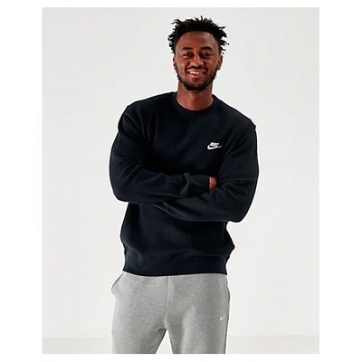 Shop Nike Sportswear Club Fleece Crewneck Sweatshirt In Black