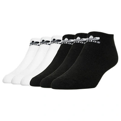 Shop Adidas Originals Trefoil No-show Socks (6-pack) In Black/white
