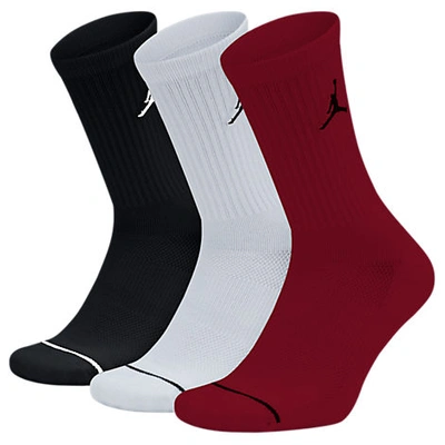 Shop Nike Jordan Jumpman 3-pack Crew Socks In Black/white/gym Red