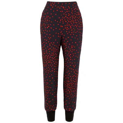 Shop Stella Mccartney Navy Polka Dot-print Trousers