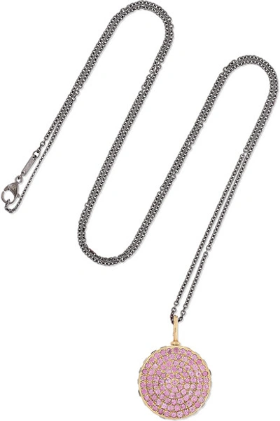 Shop Ileana Makri Rose Kandi 18-karat Gold And Steel Multi-stone Necklace In Silver