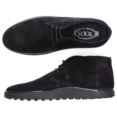 Shop Tod's Lace Up Shoes M52b0a Suede In Black
