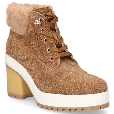 Shop Hogan Ankle Boots H475 Suede In Beige