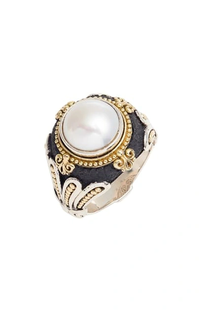 Shop Konstantino Nemesis Pearl Ring In Silver / Gold / Pearl