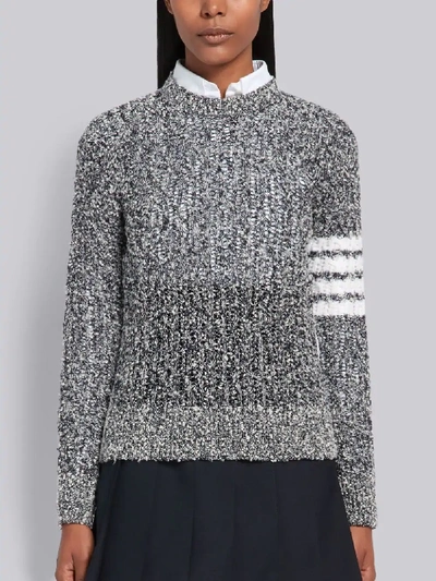 Shop Thom Browne 4-bar Open Stitch Navy Pullover In Blue