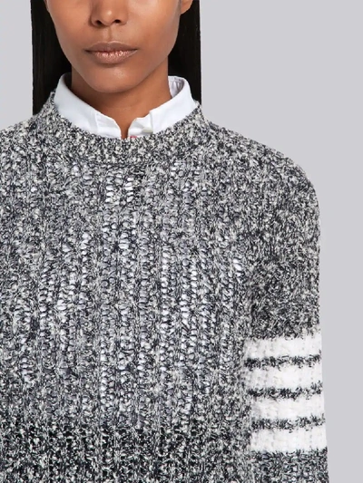 Shop Thom Browne 4-bar Open Stitch Navy Pullover In Blue