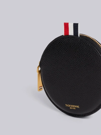 Shop Thom Browne Round Pebbled Coin Belt Purse In Black