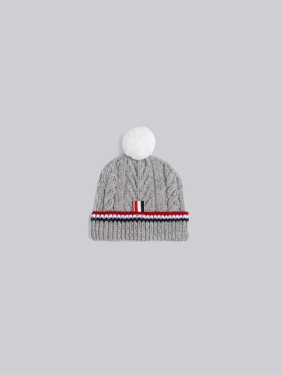 Shop Thom Browne Light Grey Merino Hat