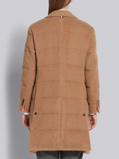 Shop Thom Browne Camel Down Filled Overcoat In Neutrals