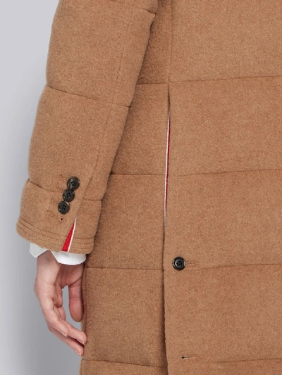 Shop Thom Browne Camel Down Filled Overcoat In Neutrals