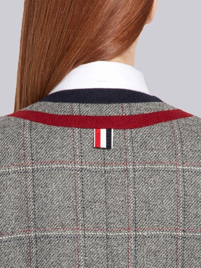 Shop Thom Browne Frame Detail Hunting Tweed Jacket In Grey
