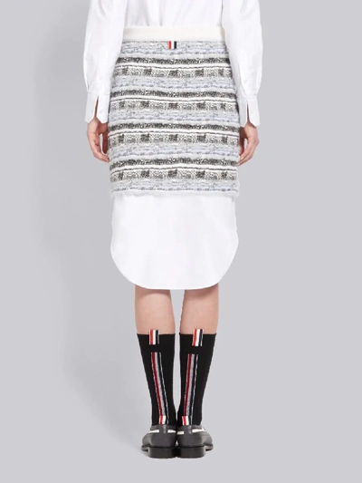 Shop Thom Browne Check Tweed Yarn Miniskirt In Grey
