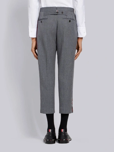 Shop Thom Browne Slim-fit Mid-rise Trouser In Grey