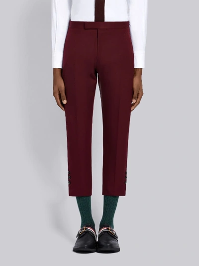 Shop Thom Browne Slim-fit Mid-rise Trouser In Red