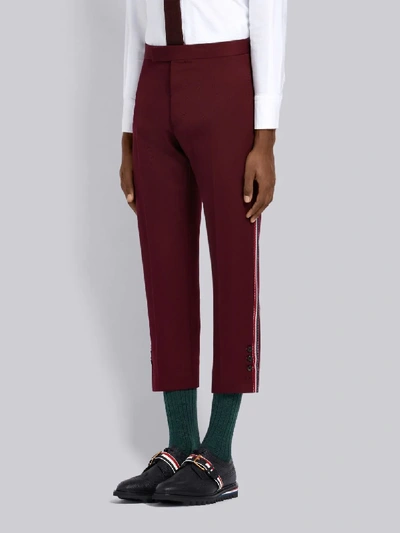 Shop Thom Browne Slim-fit Mid-rise Trouser In Red