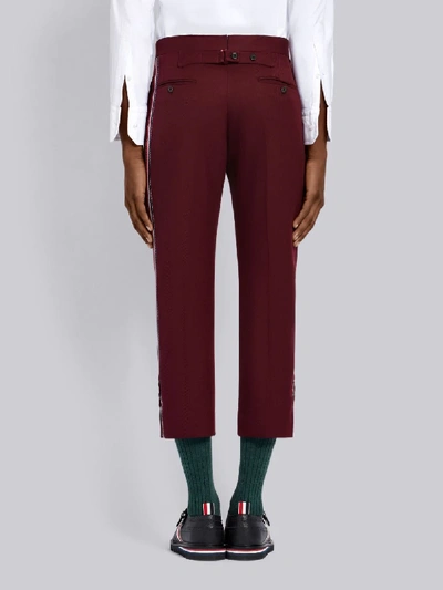 Shop Thom Browne Slim-fit Mid-rise Trouser In Red