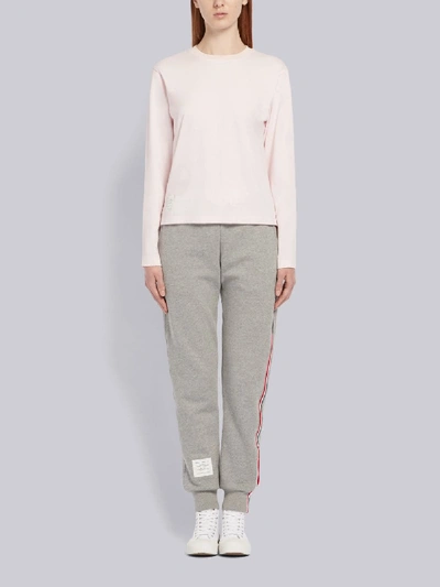 Shop Thom Browne Logo-patch Long-sleeve T-shirt In Pink