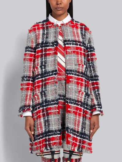 Shop Thom Browne Rwb Sack Tweed Overcoat In Red