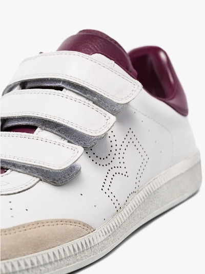 Shop Isabel Marant White Beth Low Top Leather Sneakers