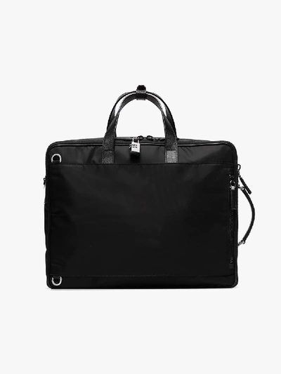 Shop Prada Black Logo Nylon Laptop Bag